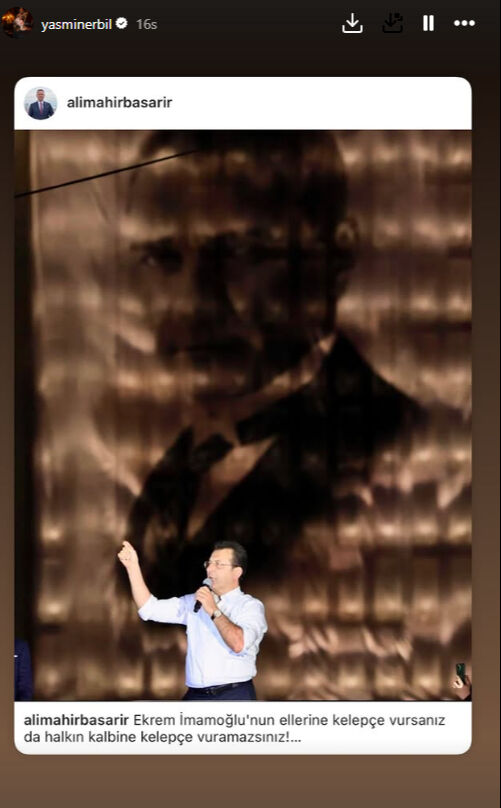 Yasmin Erbil'in 'Ekrem İmamoğlu' paylaşımı tepki çekti! Tek tek takipten çıktılar - 3. Resim