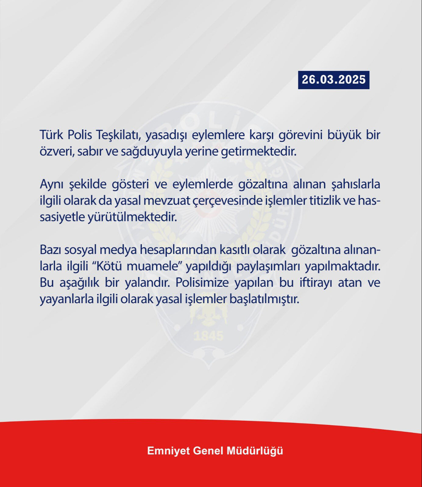 EGM'den kötü muamele iddialarına yalanlama - 1. Resim