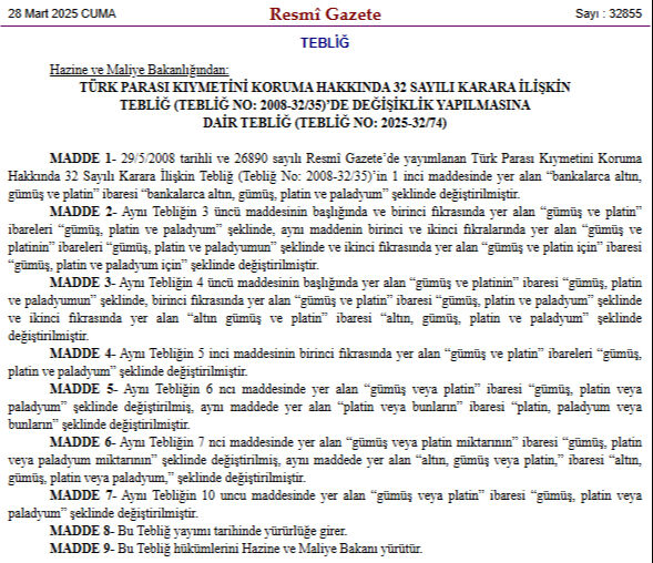 Cumhurbaşkanı Erdoğan imzaladı! Bankalar artık o madeni de alıp satabilecek Cumhurbaşkanı Erdoğan imzaladı! Bankalar artık o madeni de alıp satabilecek - 1. Resim