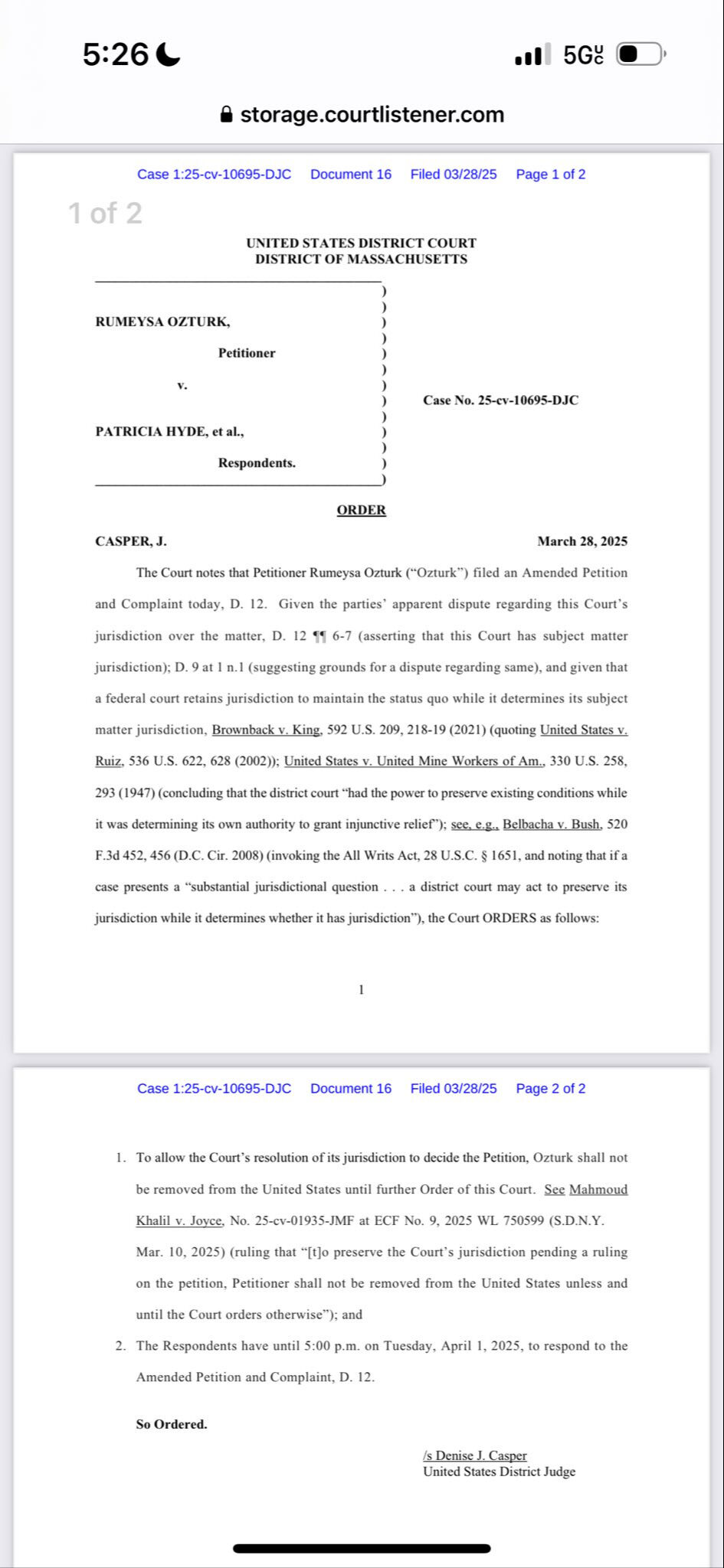ABD Mahkemesi'nden Rümeysa Öztürk kararı: Sınır dışı edilemez - 1. Resim