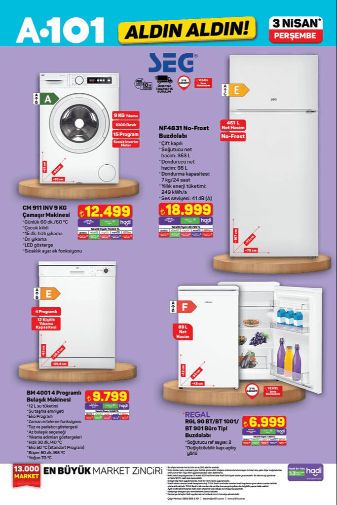 A101 3 Nisan aktüel kataloğu yayınlandı! Samsung süpürge, Oral-B şarjlı diş fırçası, katlanabilir masa tenisi ve koşu bandı Aldın Aldın kataloğunda - 3. Resim