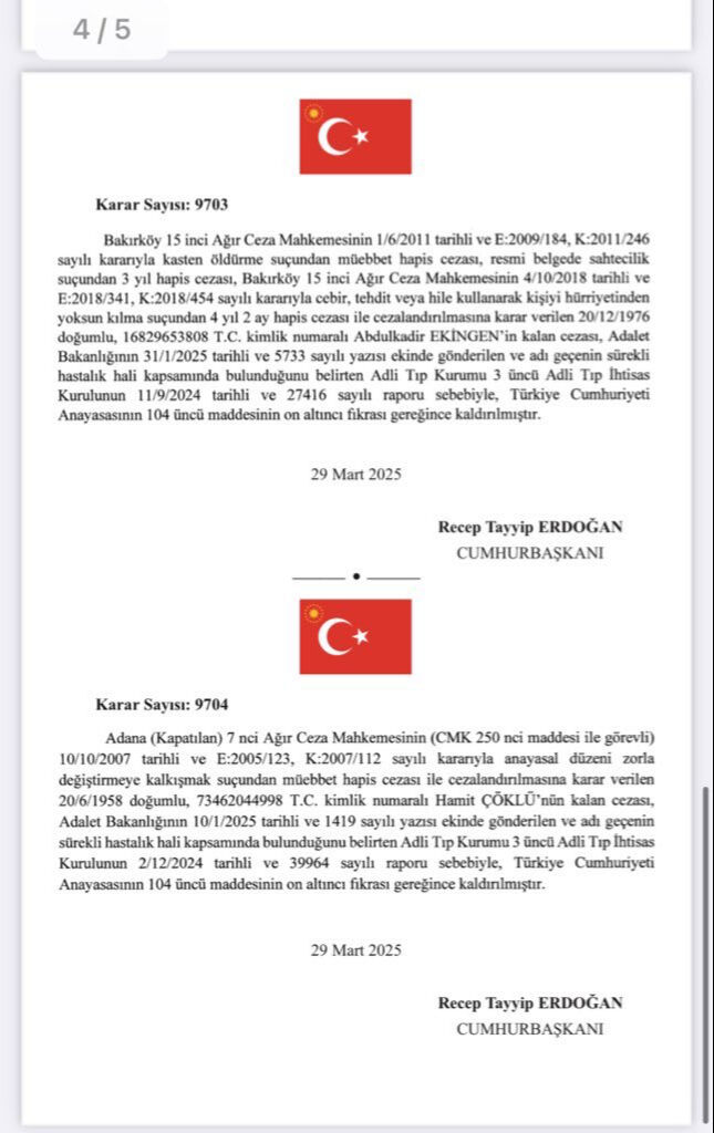 Cumhurbaşkanı Erdoğan af kararını imzaladı! Resmi Gazete'de yayımlandı Cumhurbaşkanı Erdoğan af kararını imzaladı! Resmi Gazete'de yayımlandı - 4. Resim