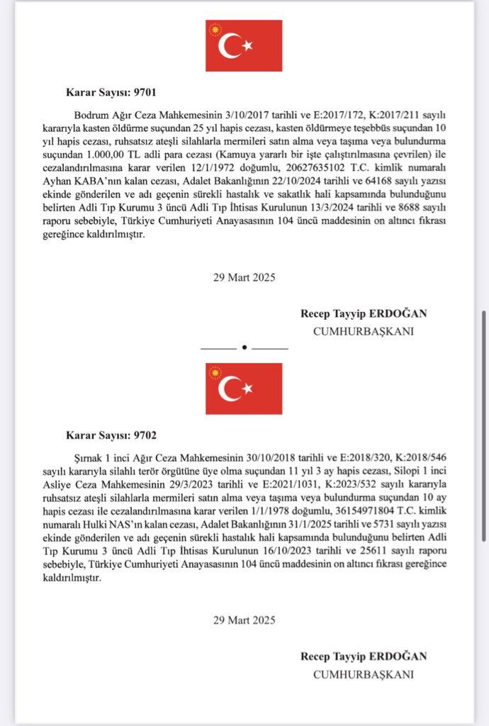 Cumhurbaşkanı Erdoğan af kararını imzaladı! Resmi Gazete'de yayımlandı Cumhurbaşkanı Erdoğan af kararını imzaladı! Resmi Gazete'de yayımlandı - 3. Resim