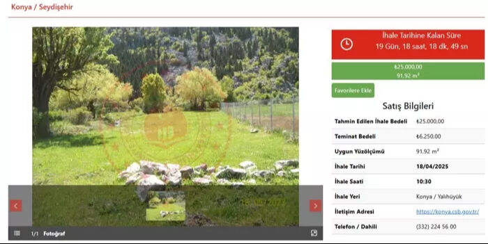 Milli Emlak ilan açtı! 25 bin liraya tarla, 65 bin liraya arsa satışa çıktı - 1. Resim