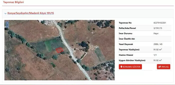 Milli Emlak ilan açtı! 25 bin liraya tarla, 65 bin liraya arsa satışa çıktı - 2. Resim