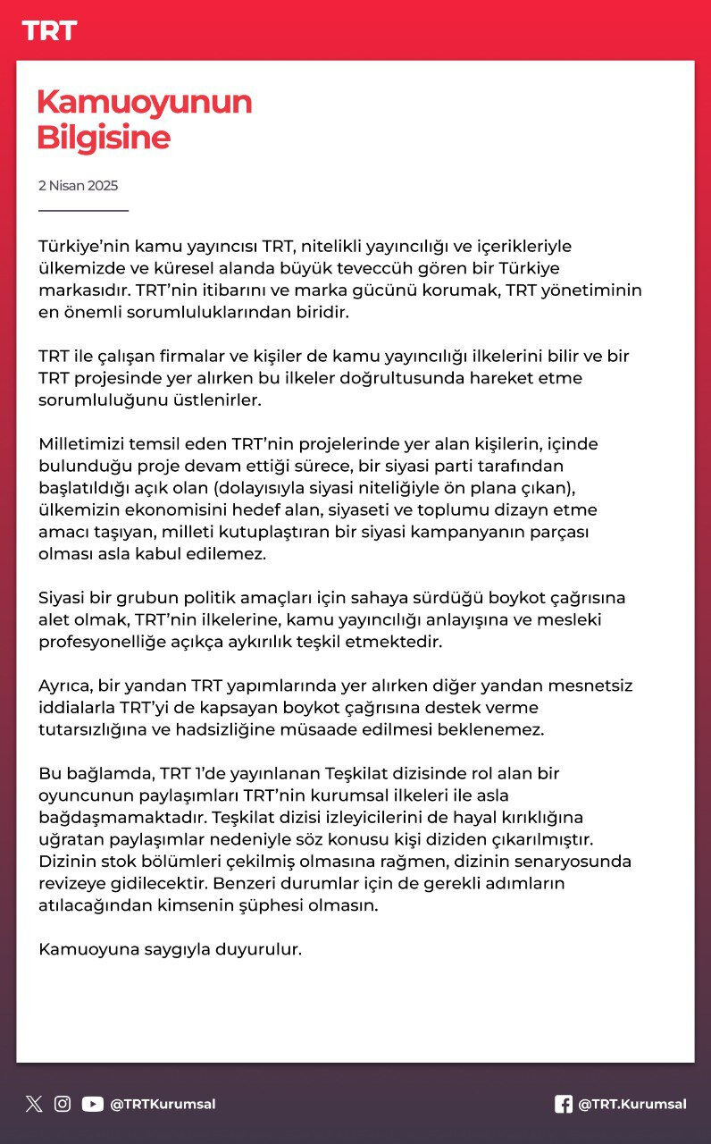 Boykot çağrısı yapan Aybüke Pusat, Teşkilat dizisinden atıldı Boykot çağrısı yapan Aybüke Pusat, Teşkilat dizisinden atıldı - 6. Resim