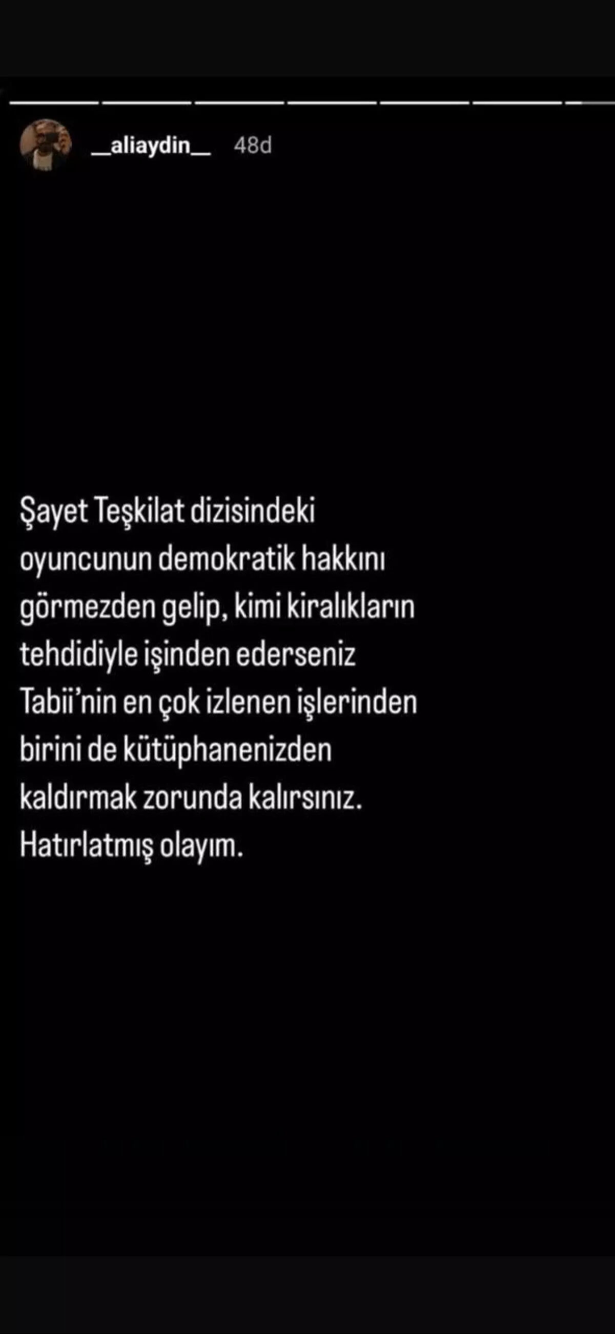 Muhalefetin boykot çağrısı sonrası TRT'yi tehdit etmişti! Senarist Ali Aydın'ın dizisi Tabii'den kaldırıldı - 2. Resim