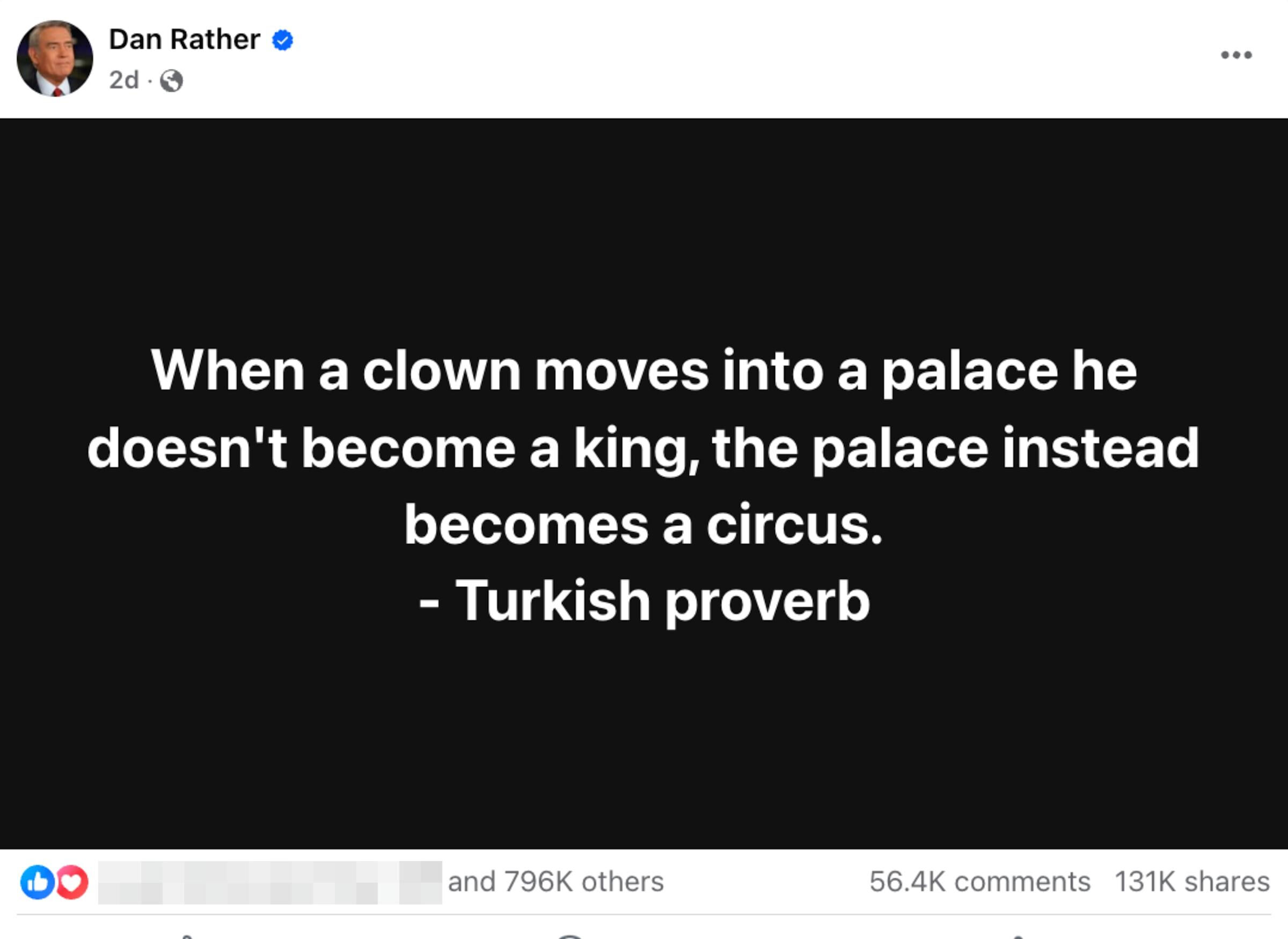 Trump’a "Türk Atasözü" göndermesi Dünya gündeminde: Dan Rather’ın paylaşımı viral oldu - 1. Resim
