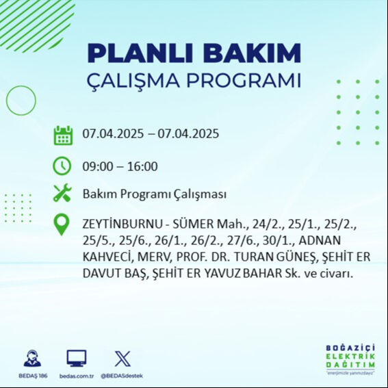 İstanbul elektrik kesintisi olacak ilçeler belli oldu! 7 Nisan BEDAŞ elektrik kesintisi sorgulama - 2. Resim