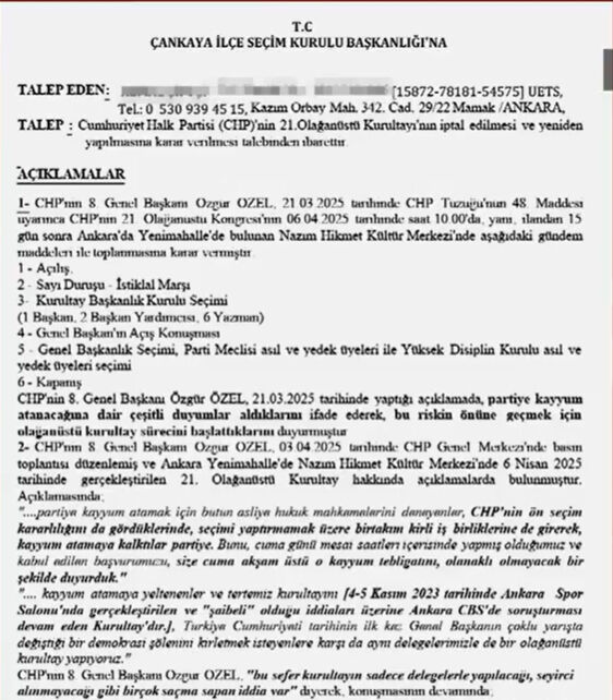 CHP Olağanüstü Kurultayı'nın iptali için YSK'ya başvuru yapıldı CHP Olağanüstü Kurultayı'nın iptali için YSK'ya başvuru yapıldı - 1. Resim