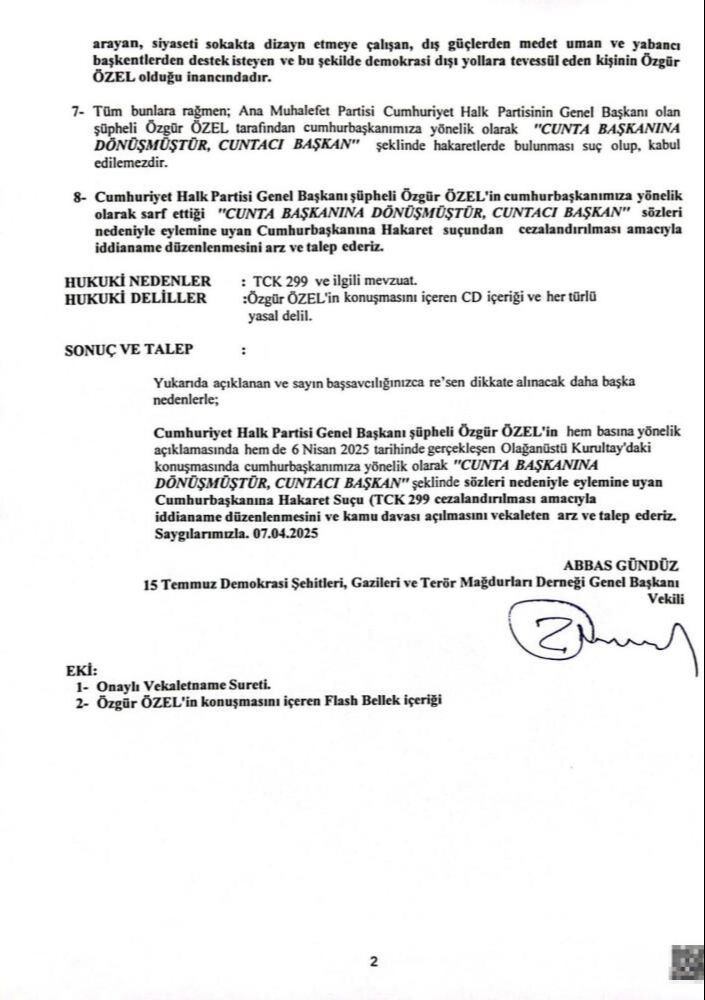 Şehit ve gazi ailelerinden Özgür Özel hakkında suç duyurusu Şehit ve gazi ailelerinden Özgür Özel hakkında suç duyurusu - 2. Resim