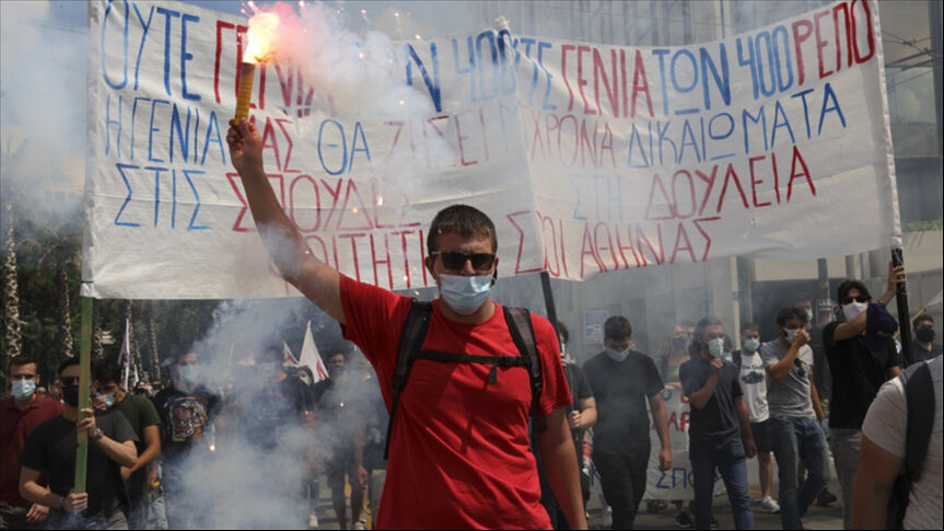 Yunanistan ülke çapında 24 saat süren grevle felç oldu! Miçotakis isyan etti - 1. Resim