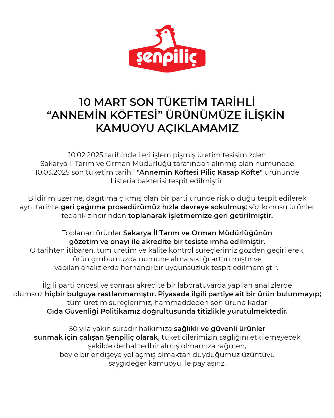 Şenpiliç'in ürününde ölümcül bakteri tespit edildi! Ünlü markadan açıklama var Şenpiliç'in ürününde ölümcül bakteri tespit edildi! Ünlü markadan açıklama var - 3. Resim