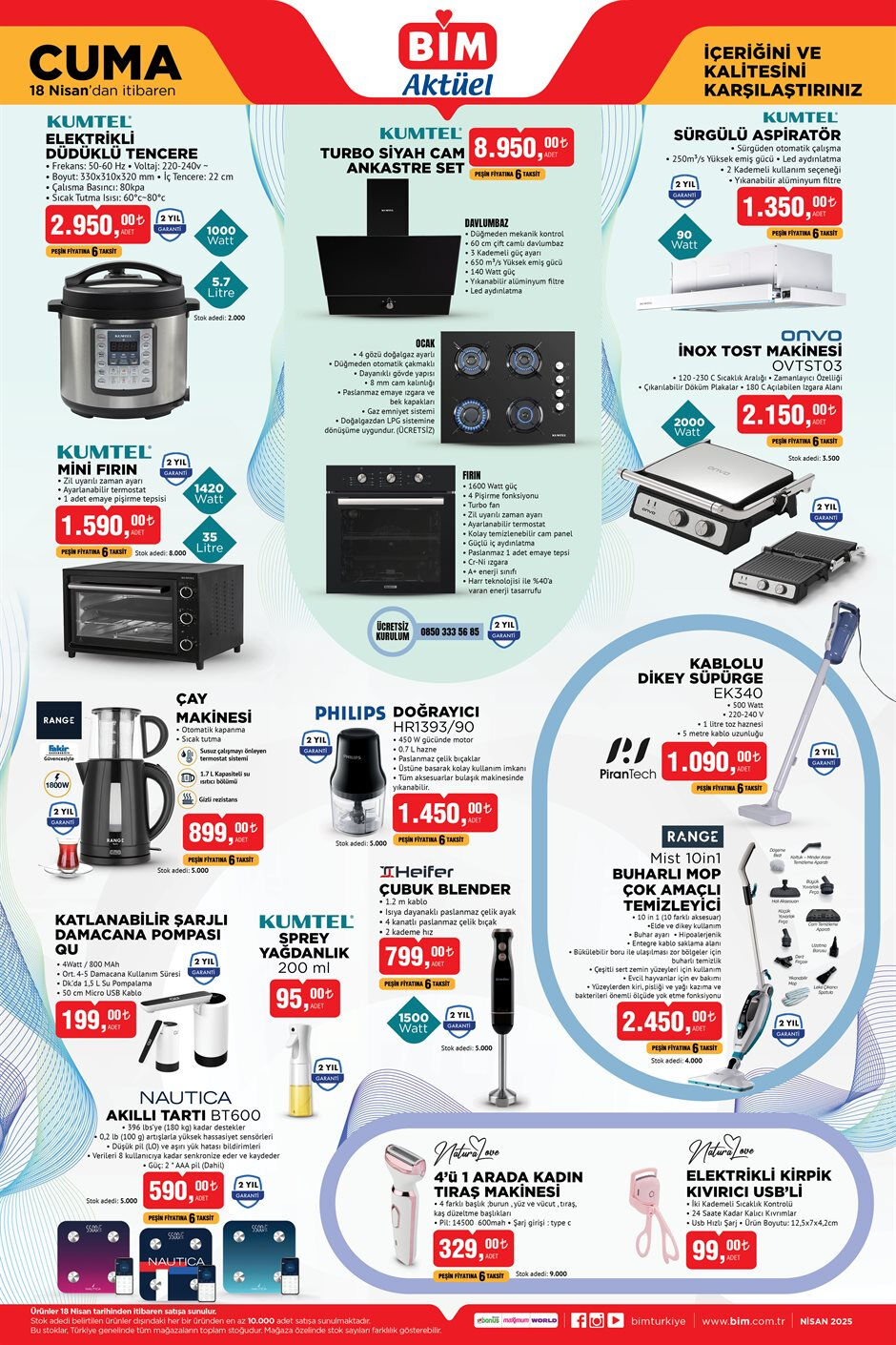 BİM 18 Nisan aktüel kataloğu! Klima, Scooter, Elektrikli Düdüklü, Mini Fırın, 23 Nisan Kostümü ve daha fazlası Bu Cuma satışta! - 2. Resim