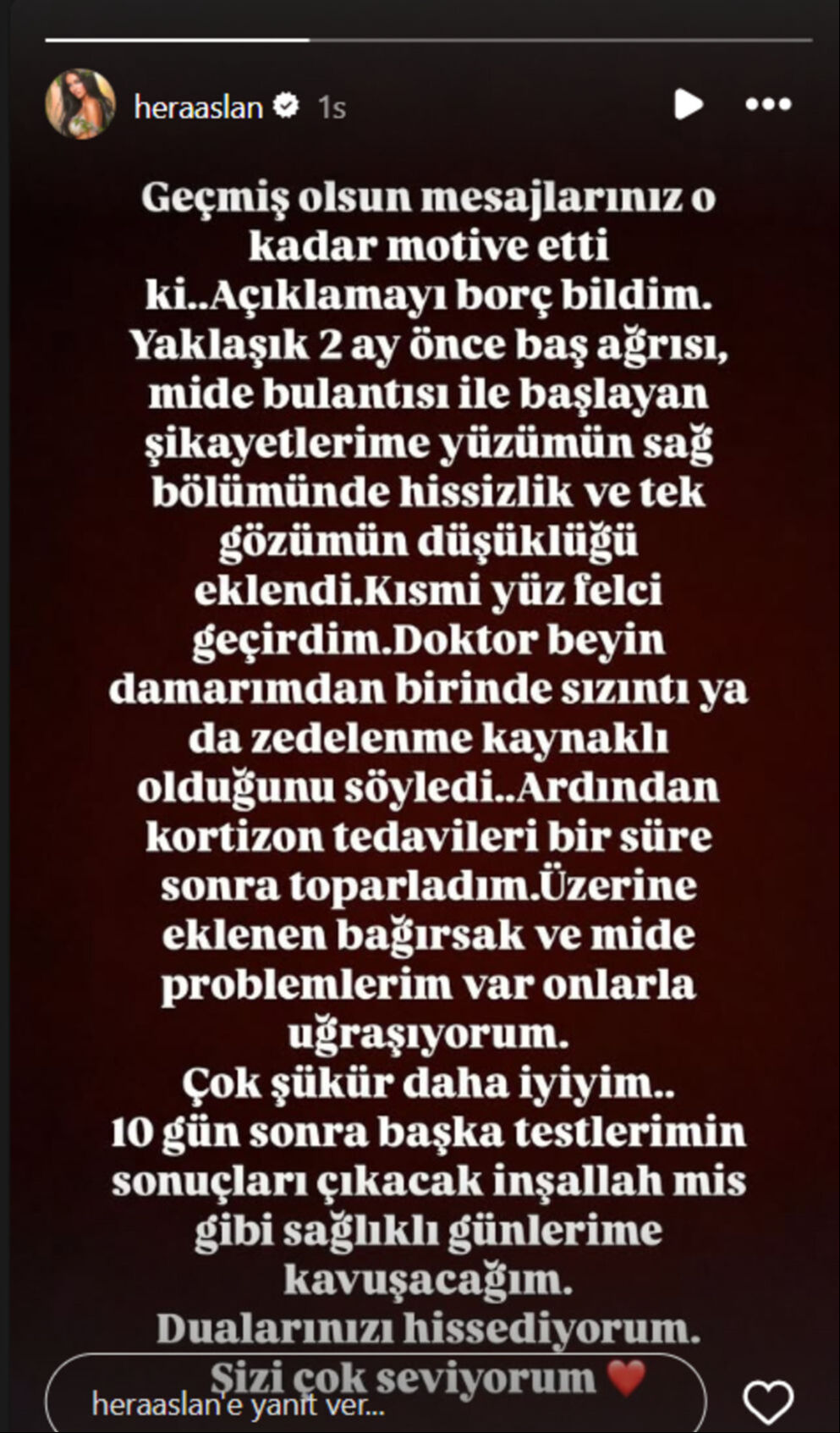 Şarkıcı Hera Aslan yüz felci geçirdi! Dua isteyerek duyurdu Şarkıcı Hera Aslan yüz felci geçirdi! Dua isteyerek duyurdu - 3. Resim