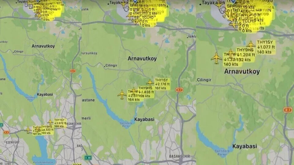 İstanbul Havalimanı’nda tarihi gün... Üç uçak aynı anda iniş yaptı - 1. Resim