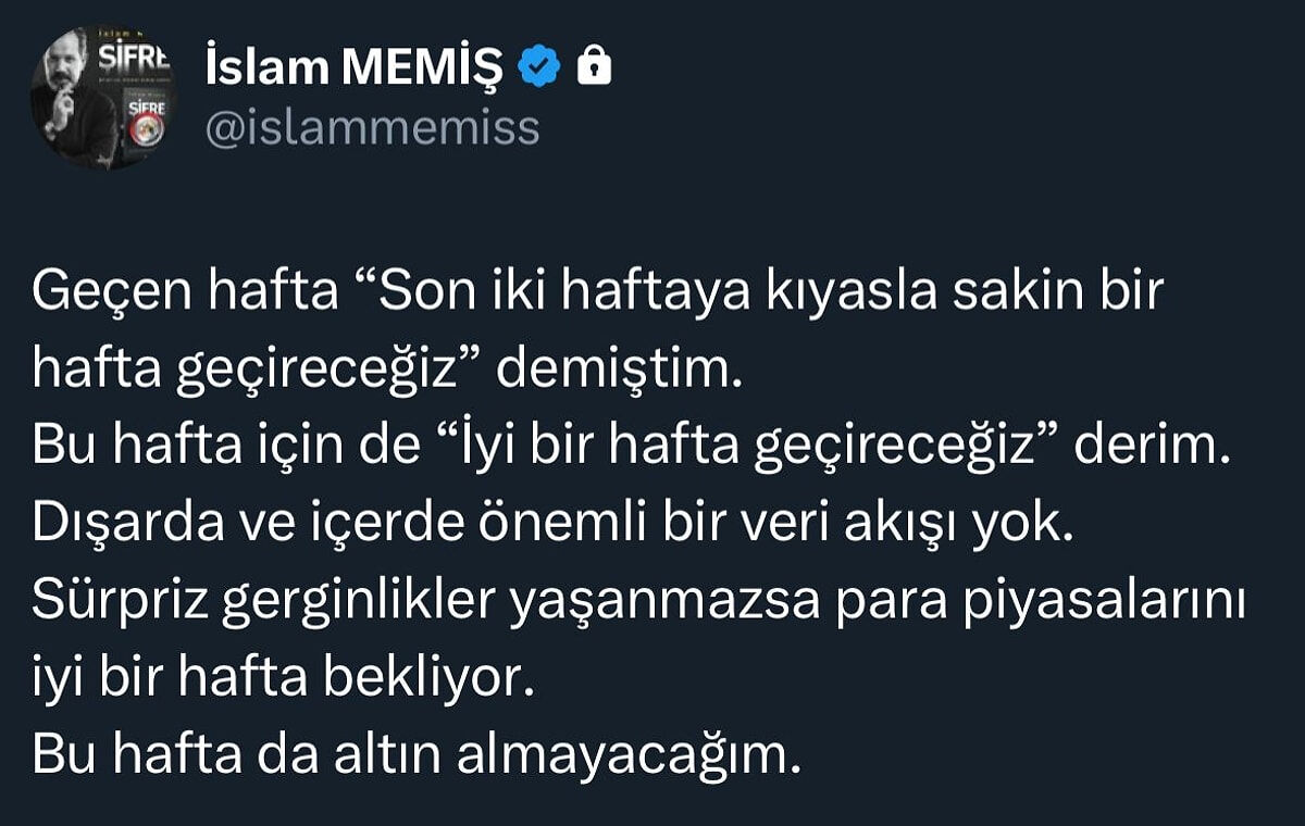 İslam Memiş bu hafta altın alacakları uyardı! Gram altın 4.000 lirayı geçti, alım zamanı mı? İslam Memiş bu hafta altın alacakları uyardı! Gram altın 4.000 lirayı geçti, alım zamanı mı? - 2. Resim