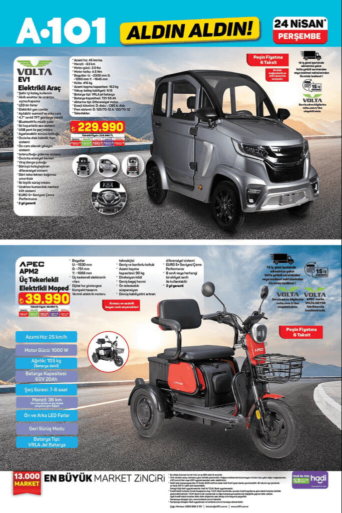 A101'de araba satışı başlıyor! 24 Nisan A101 aktüel kataloğu sürprizlerle dolu - 1. Resim