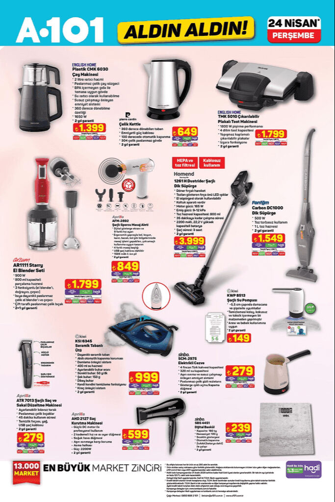 A101'de araba satışı başlıyor! 24 Nisan A101 aktüel kataloğu sürprizlerle dolu - 4. Resim