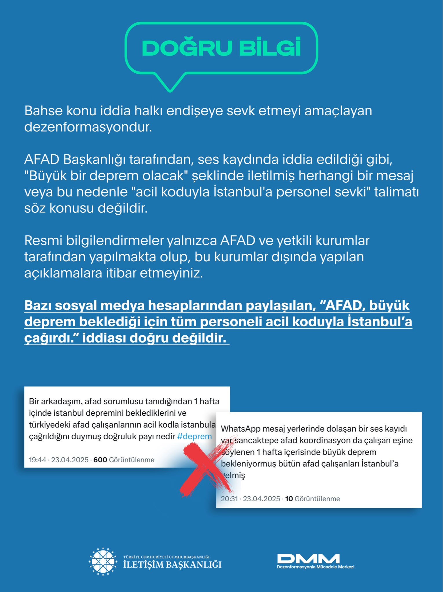 Deprem sonrası tehlikeli dezenformasyon! "AFAD tüm personeli acil koduyla çağırdı" iddiasına cevap geldi - 1. Resim