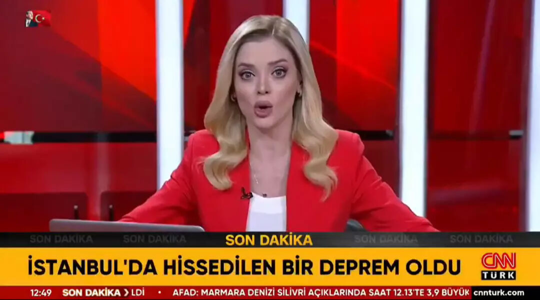 Depreme canlı yayında yakalandılar! Kamera beşik gibi sallandı: 