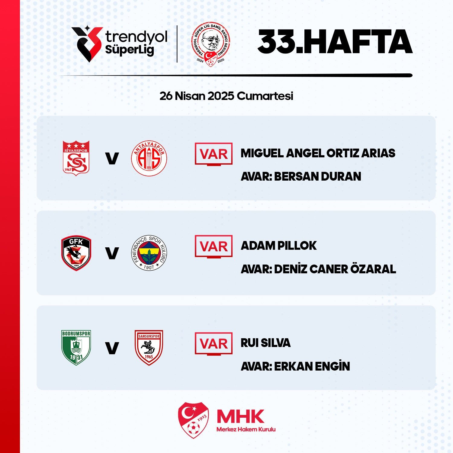 Gaziantep FK-Fenerbahçe maçının VAR hakemi belli oldu Gaziantep FK-Fenerbahçe maçının VAR hakemi belli oldu - 1. Resim