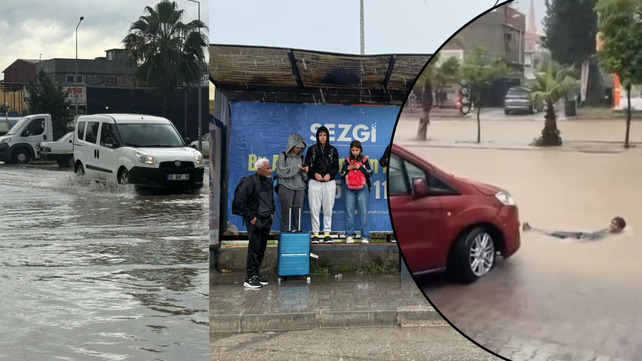 Meteoroloji sağanak yağış için uyarmıştı! Caddeler havuza döndü, vatandaş yüzdü! Meteoroloji sağanak yağış için uyarmıştı! Caddeler havuza döndü, vatandaş yüzdü!