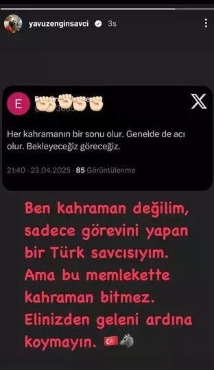Savcı Yavuz Engin kendisine gelen tehdidi paylaştı: Elinizden geleni ardınıza koymayın! Savcı Yavuz Engin kendisine gelen tehdidi paylaştı: Elinizden geleni ardınıza koymayın! - 1. Resim