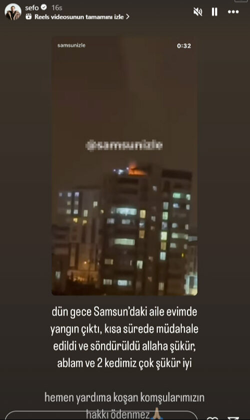 Sefo'nun aile evinde yangın paniği! Ünlü şarkıcı görüntüleri paylaştı Sefo'nun aile evinde yangın paniği! Ünlü şarkıcı görüntüleri paylaştı - 2. Resim