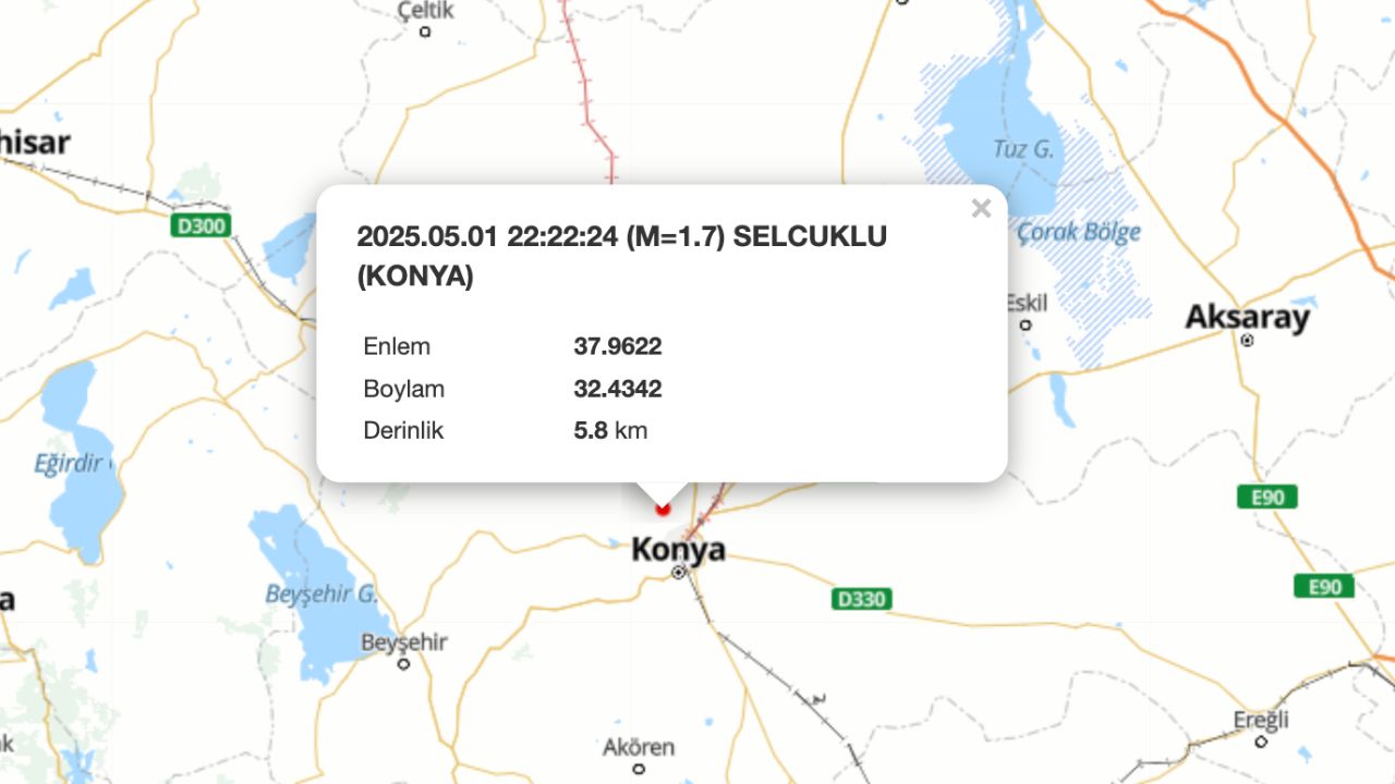 Konya'da deprem mi oldu? 1 Mayıs 2025 son depremler listesi Konya'da deprem mi oldu? 1 Mayıs 2025 son depremler listesi