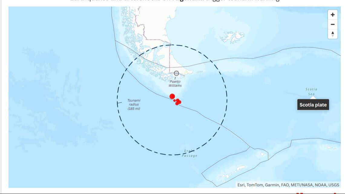 Arjantin'deki 2 büyük deprem sonrası oluşan tsunamiyi gösteren harita paylaşıldı! Artçı sarsıntılar devam ediyor Arjantin'deki 2 büyük deprem sonrası oluşan tsunamiyi gösteren harita paylaşıldı! Artçı sarsıntılar devam ediyor - 1. Resim