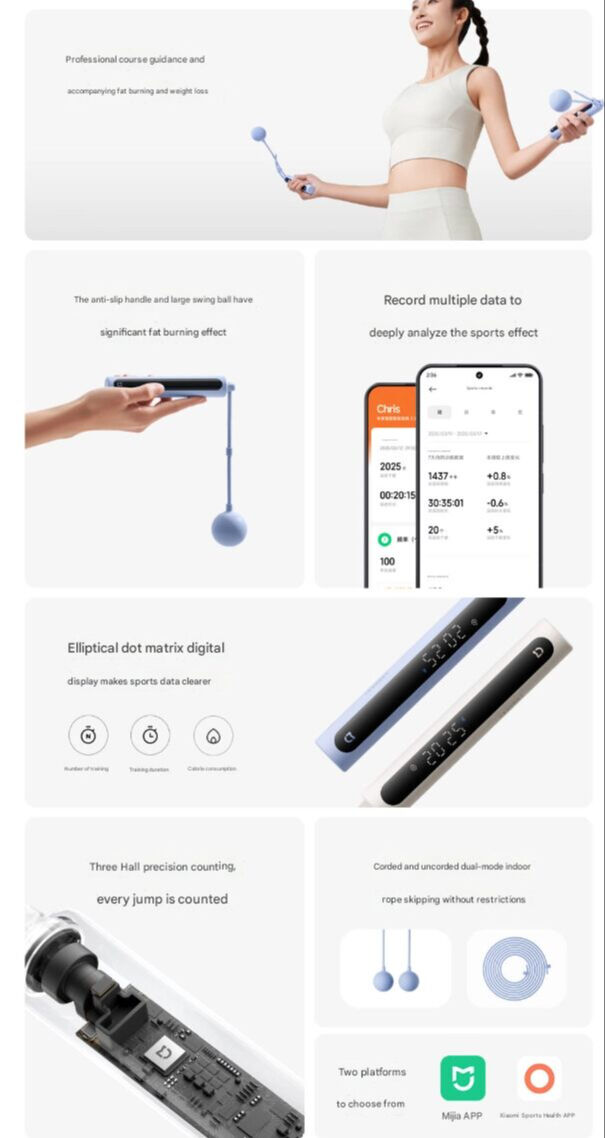 Xiaomi'den inanılmaz bir ürün daha! Akıllı atlama ipi Mijia Smart Skipping Rope 2 özellikleri - 2. Resim