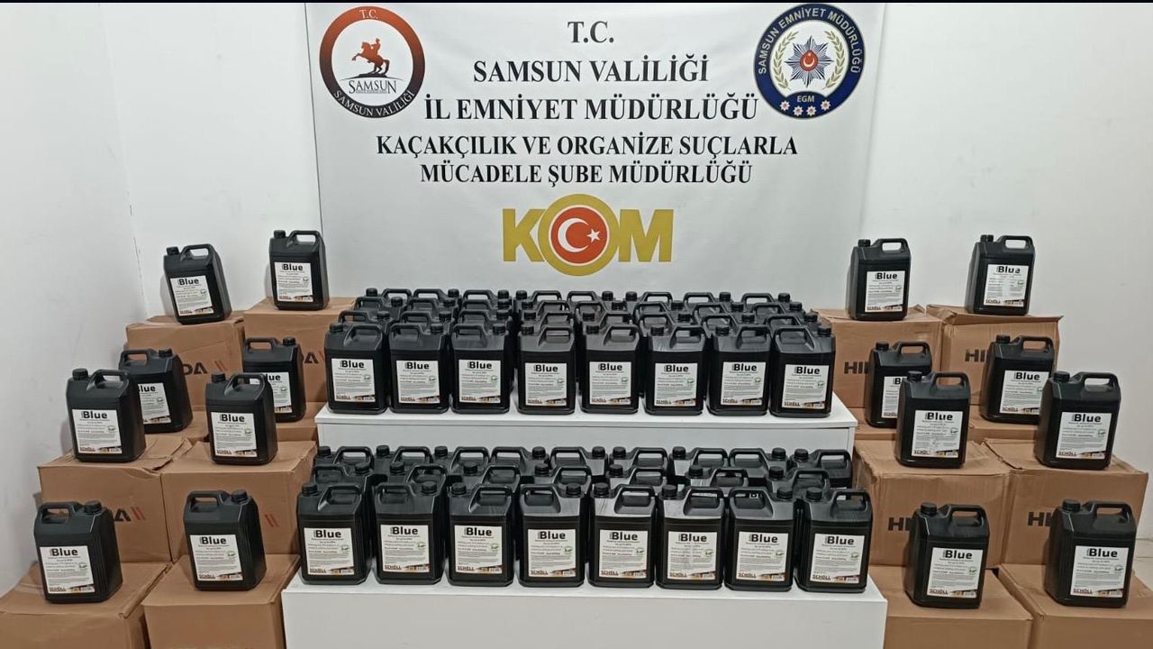 Samsun'da 1 ton etil alkol ele geçirildi Samsun'da 1 ton etil alkol ele geçirildi