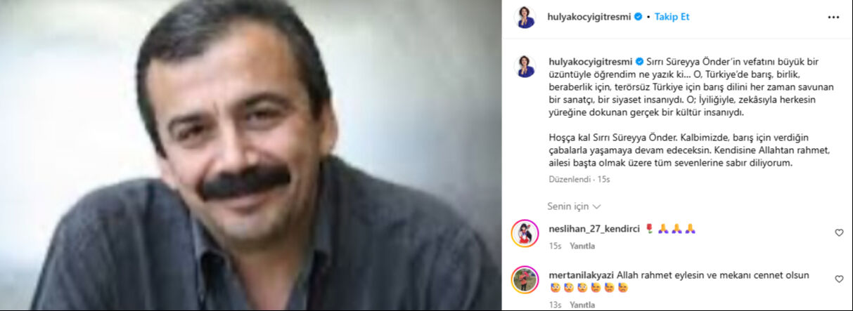 Ünlü isimlerden Sırrı Süreyya Önder'e veda: 