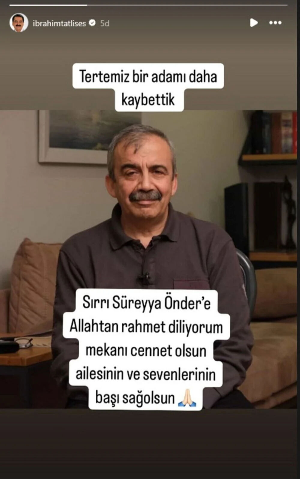 Ünlü isimlerden Sırrı Süreyya Önder'e veda: 