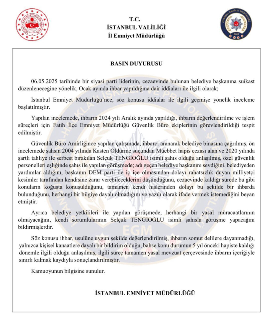 Özgür Özel'e saldıran Selçuk Tengioğlu'nun Ekrem İmamoğlu'na suikast ihbarı yaptığı kesinleşti - 1. Resim