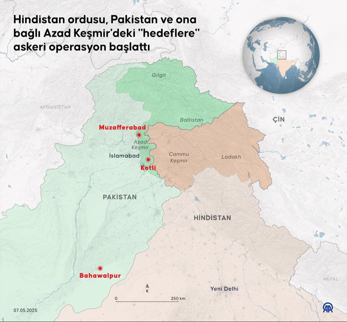 Pakistan ile Hindistan savaşında son durum... 5 savaş uçağı düşürüldü, çok sayıda ölü var Hindistan ordusu, Pakistan ve ona bağlı Azad Keşmir'deki
