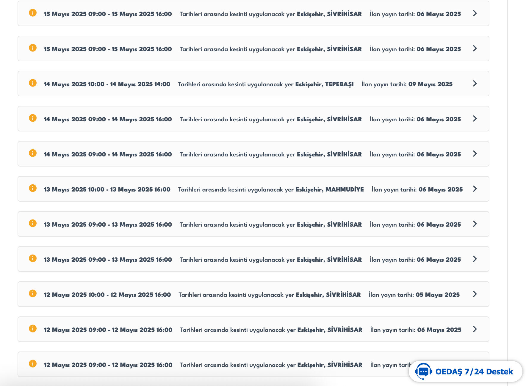 Eskişehir elektrik kesintisi 9 Mayıs -15 Mayıs planlı elektrik kesintisi duyuruları Eskişehir elektrik kesintisi 9 Mayıs -15 Mayıs planlı elektrik kesintisi duyuruları - 2. Resim