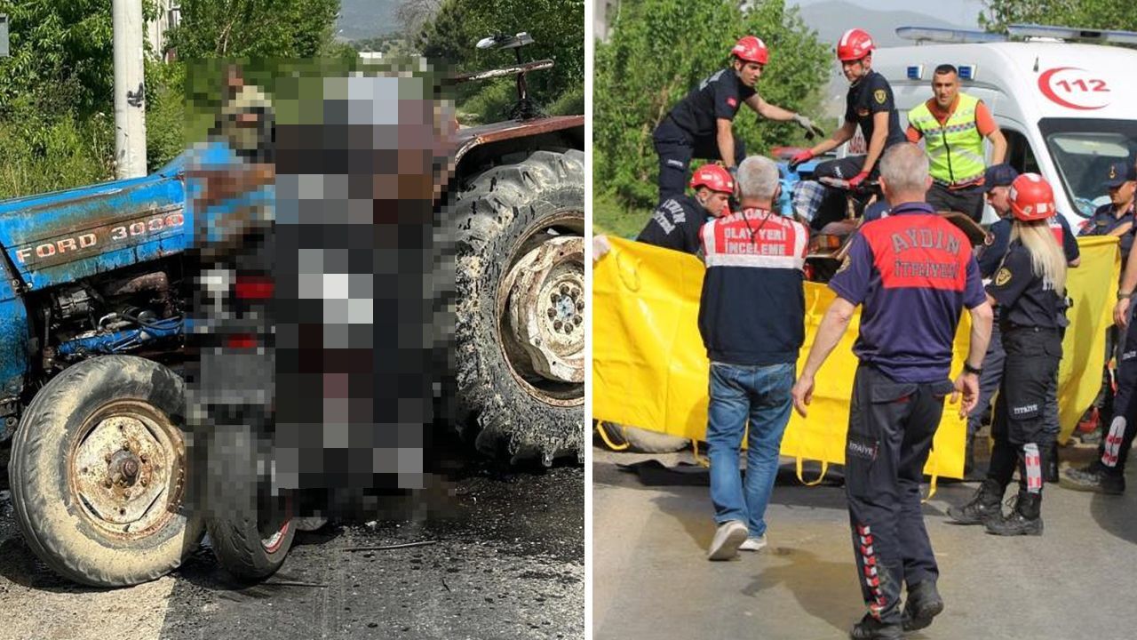 Motosiklet traktöre ok gibi saplandı! Olay yerinde can verdiler Motosiklet traktöre ok gibi saplandı! Olay yerinde can verdiler