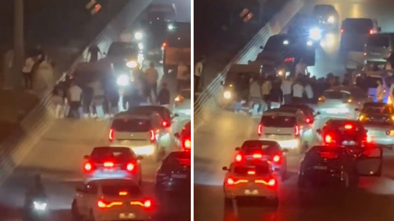 Asker konvoyunda kavga! Tekme ve yumruklar havada uçuştu - 1. Resim