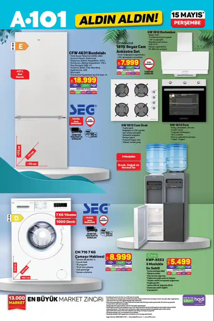 15 Mayıs A101 Aktüel ürünler kataloğu 15 Mayıs! Buzdolabı, silikon tabancısı ve birçok ürün indirimde - 4. Resim