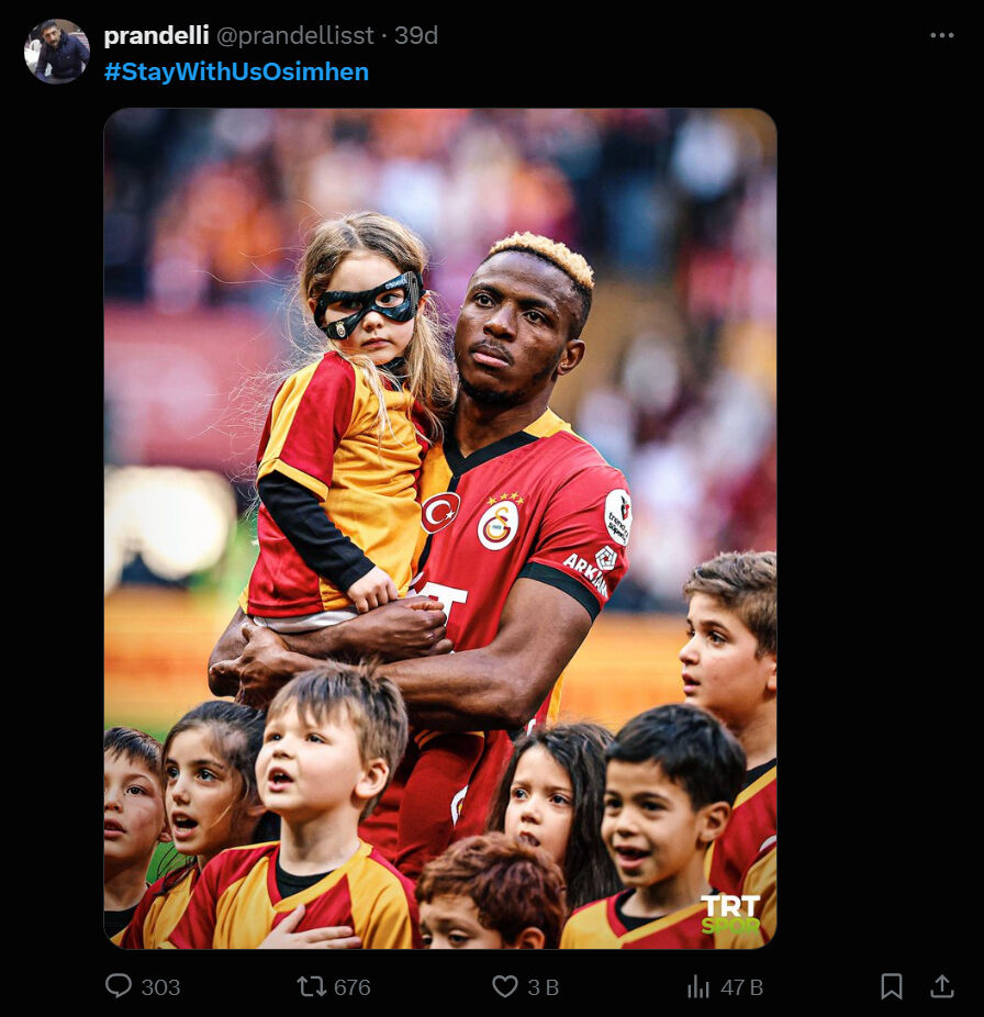 Galatasaray taraftarından Osimhen'e çağrı: #StayWithUsOsimhen - 5. Resim