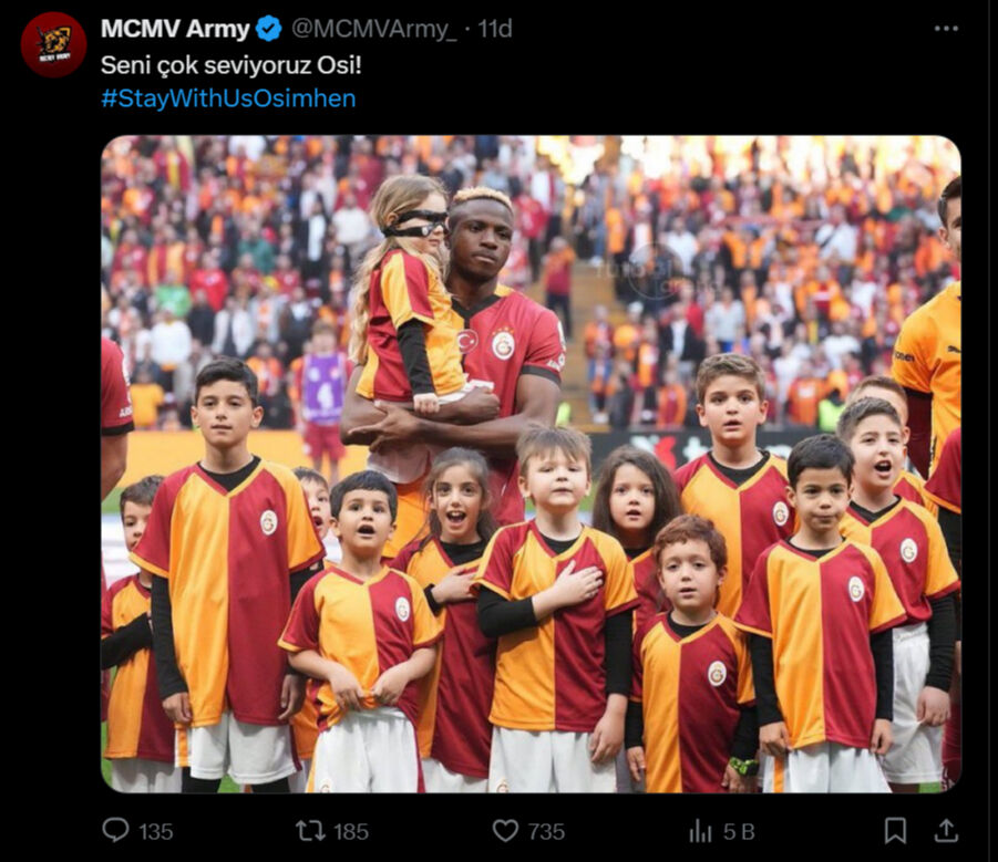 Galatasaray taraftarından Osimhen'e çağrı: #StayWithUsOsimhen - 4. Resim