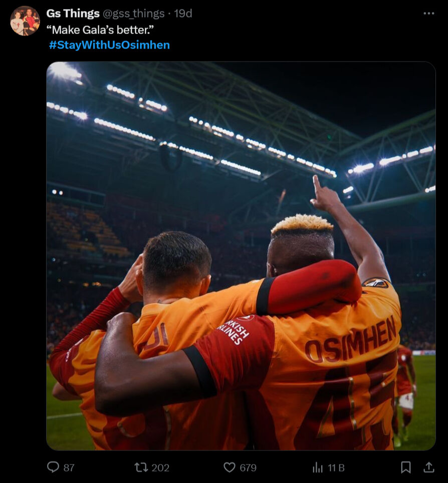 Galatasaray taraftarından Osimhen'e çağrı: #StayWithUsOsimhen - 8. Resim