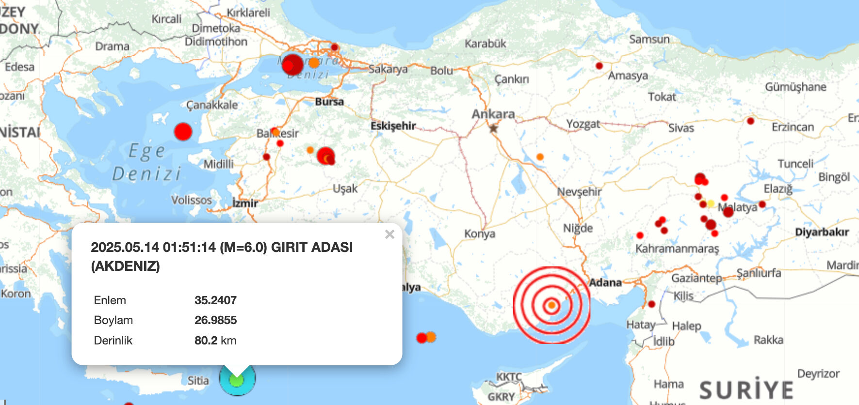 İstanbul'da bugün deprem oldu mu? 14 Mayıs Son Depremler - 1. Resim