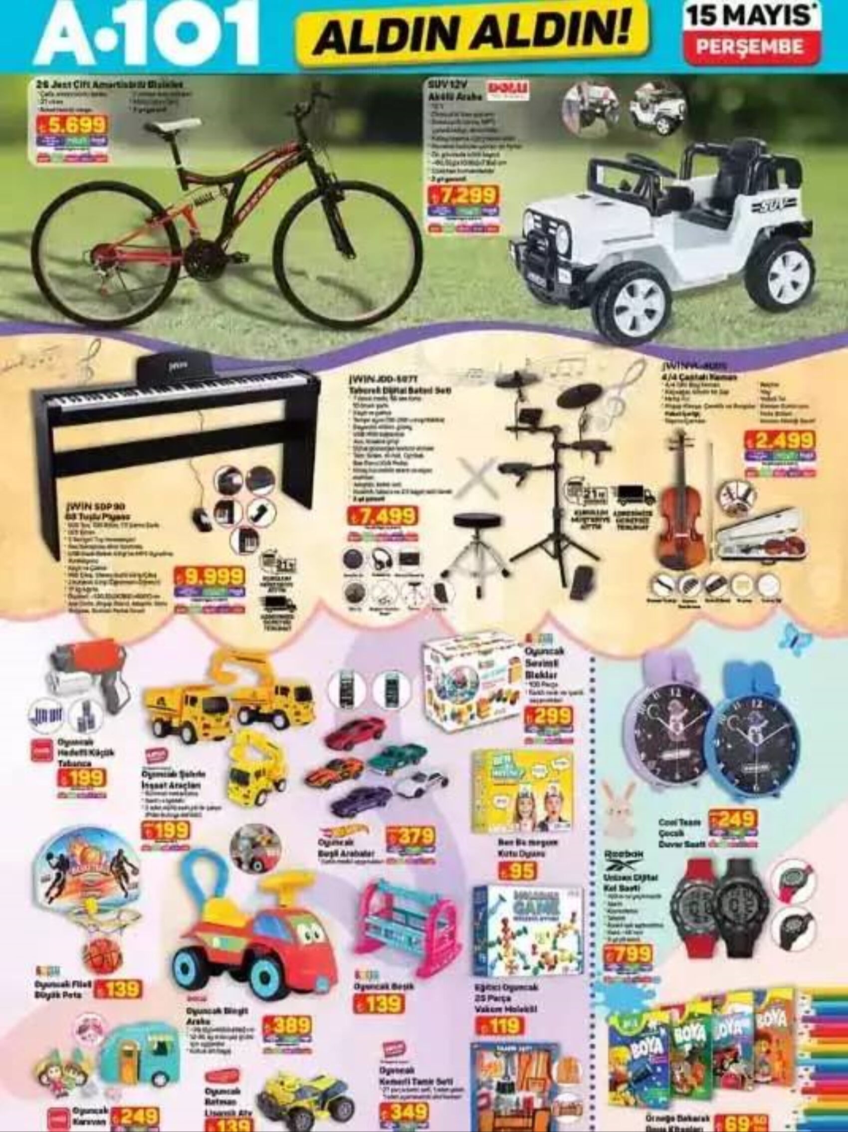 A101 15 Mayıs 2025 kataloğu! A101'de 15 Mayıs'ta büyük fırsatlar! Piyano, Bateri Seti, Su Sebili ve daha fazlası mağazalarda! - 5. Resim
