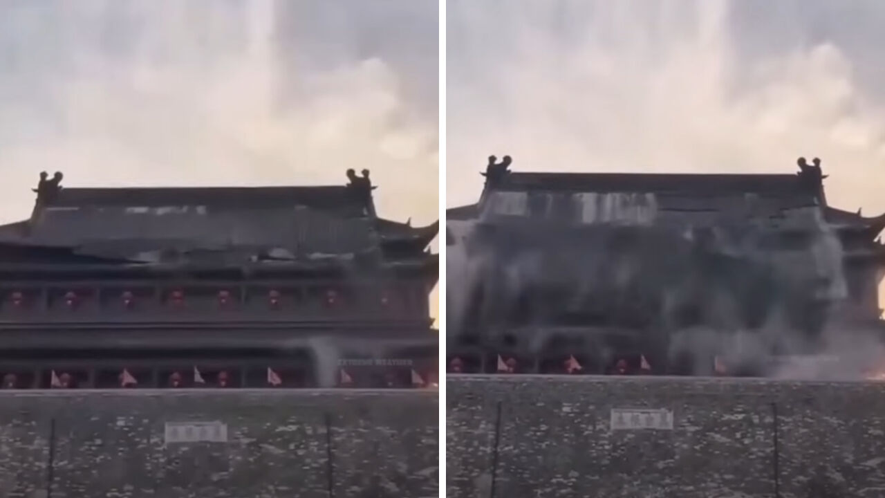 650 yıllık tarihi kule bir anda çöktü! İnsanlar canını zor kurtardı - 1. Resim