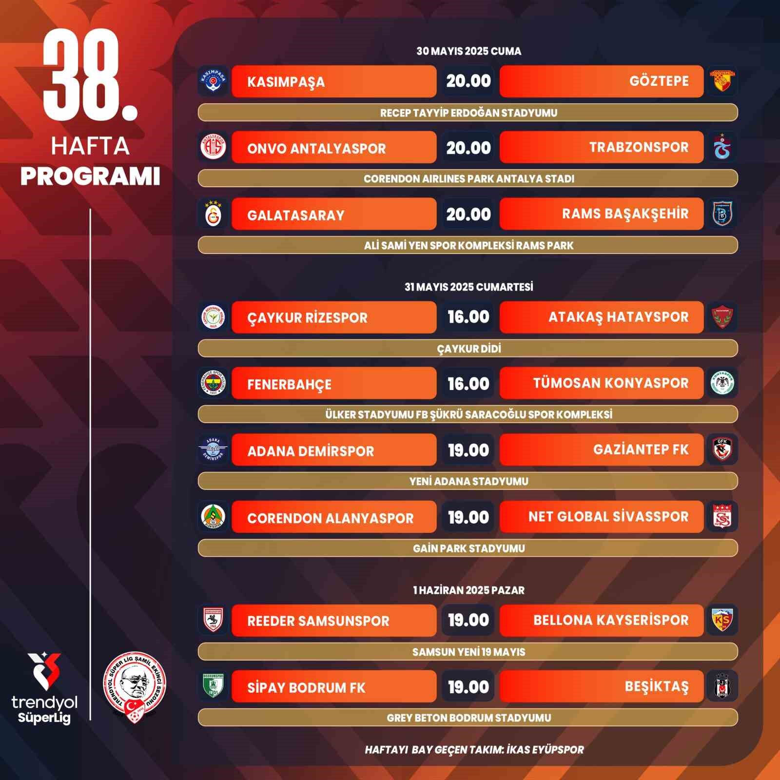 Süper Lig'de bu hafta hangi maçlar var? 38. hafta maçları ve programları - 1. Resim