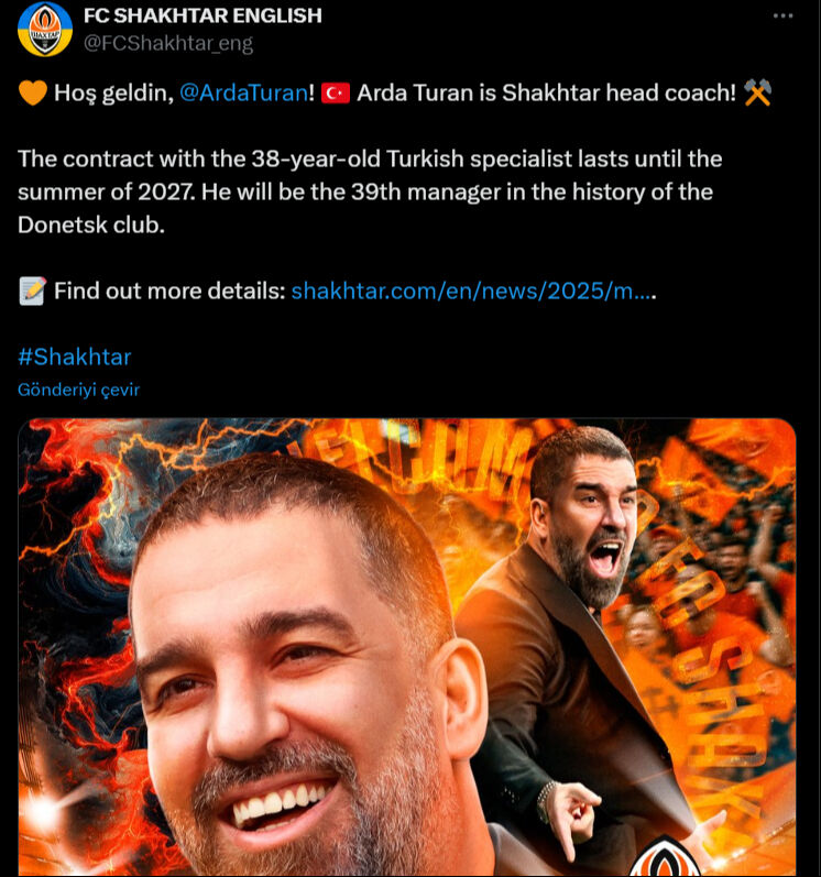 Arda Turan'ın yeni takımı belli oldu! Shakhtar Donetsk'e resmen imzayı attı - 1. Resim