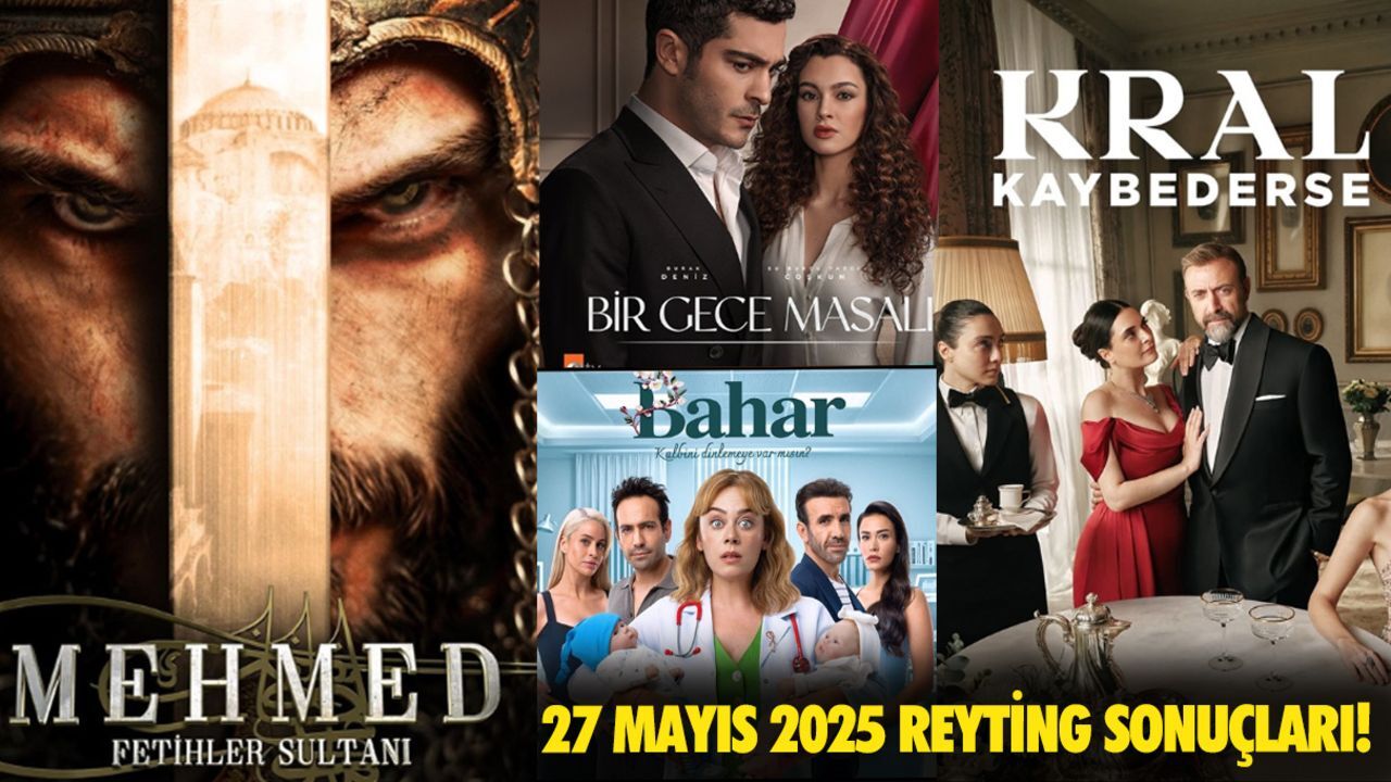 27 Mayıs 2025 Reyting sonuçları! Kral Kaybederse, Bahar, Bir Gece Masalı, Mehmed Fetihler Sultanı reyting sonucu açıklandı 27 Mayıs 2025 Reyting sonuçları! Kral Kaybederse, Bahar, Bir Gece Masalı, Mehmed Fetihler Sultanı reyting sonucu açıklandı